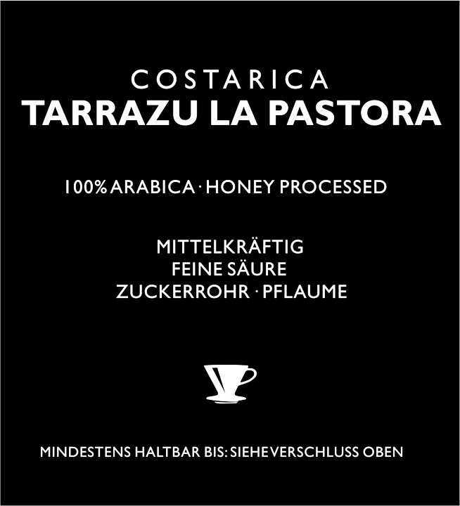 Costa Rica La Pastora Tarrazu Honey 250g-Packung