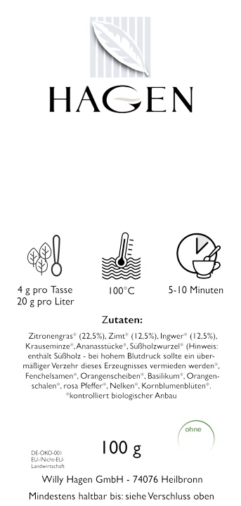 Kräuter-/Gewürzteemischung Zauberpunsch kbA