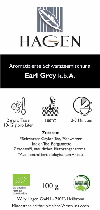 Aromatisierte Schwarzteemischung Earl Grey k.b.A.
