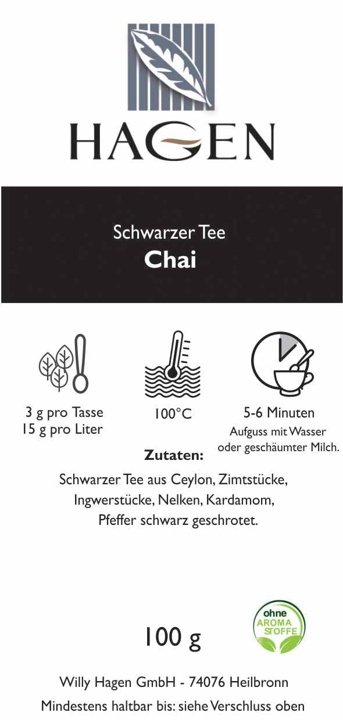 Schwarzer Tee Chai
