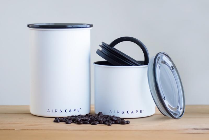 Airscape Kaffeedose klein, weiß matt, Edelstahl