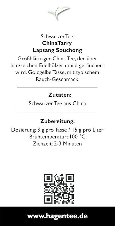 Schwarzer Tee China Tarry Lapsang Souchong