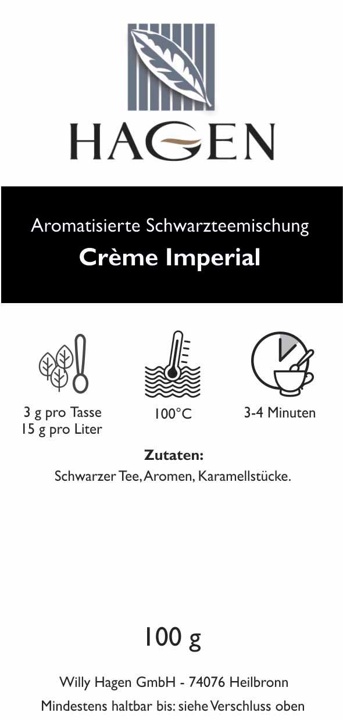Aromatisierte Schwarzteemischung Crème Imperial