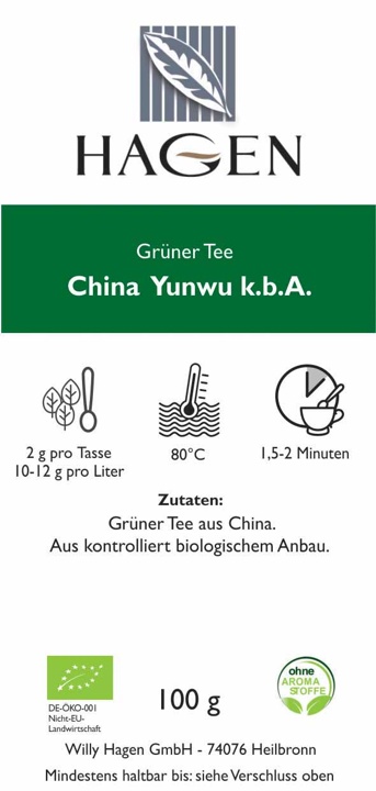 Grüner Tee China Yunwu k.b.A.