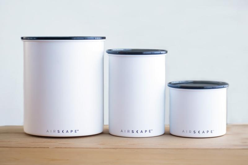 Airscape Kaffeedose groß, weiß matt, verzinkt