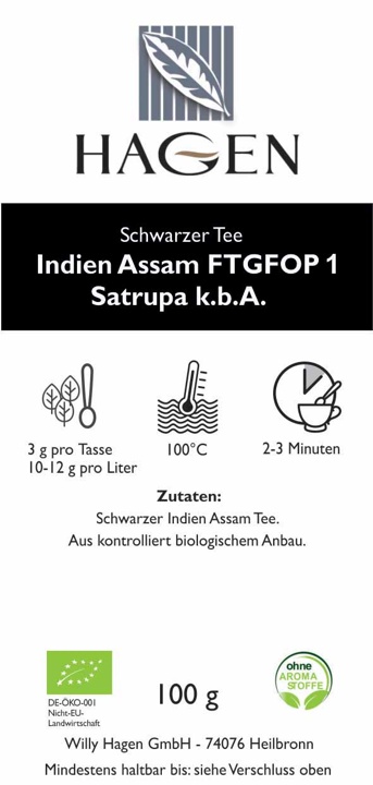 Schwarzer Tee Indien Assam FTGFOP1 Satrupa k.b.A.