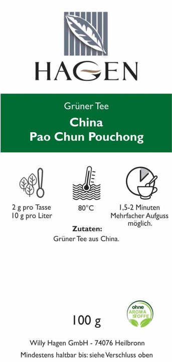 Grüner Tee China Pao Chun Pouchong