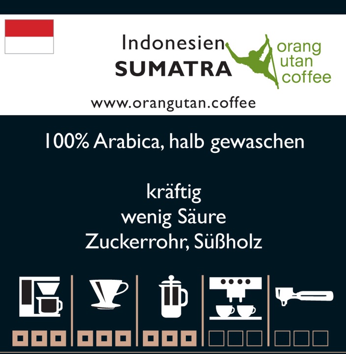 Indonesien SUMATRA ORANG UTAN OMNI ROAST 250g