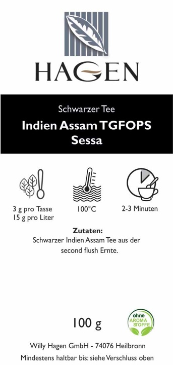 Schwarzer Tee Indien Assam TGFOPS Sessa