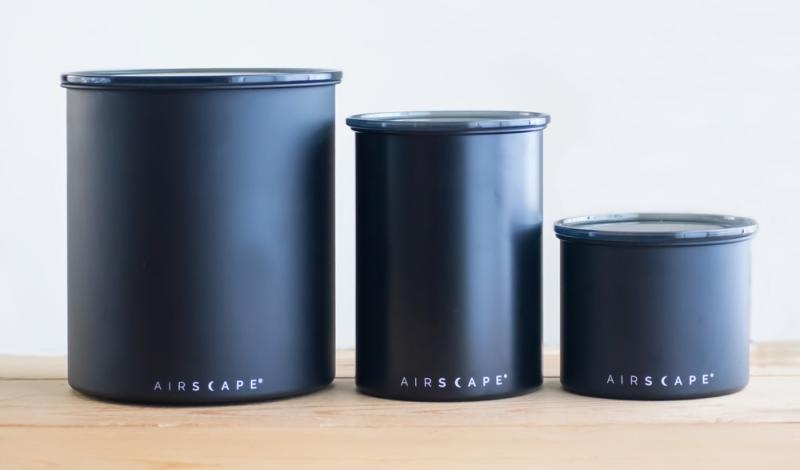 Airscape Kaffeedose groß, schwarz matt, verzinkt